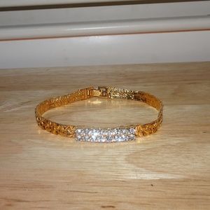 Vtg. B.C. Lind 14kt. G.E. Rhinestone Bracelet